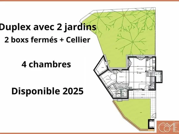 TYPE 5 DUPLEX AVEC JARDINS - 1 GRAND BOX + 1 PARKING - HIPPODROME - SAINT MALO