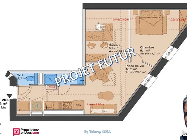Appartement 1 pièce 39 m²