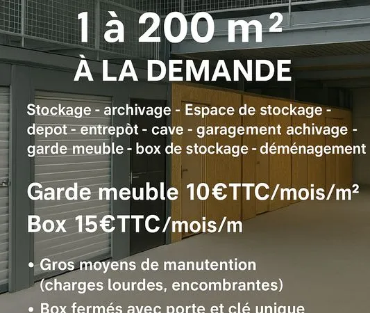 Location surface de stockage / box sécurisé - Levier (1 à 200 m²)gros volume et forte charge possibl