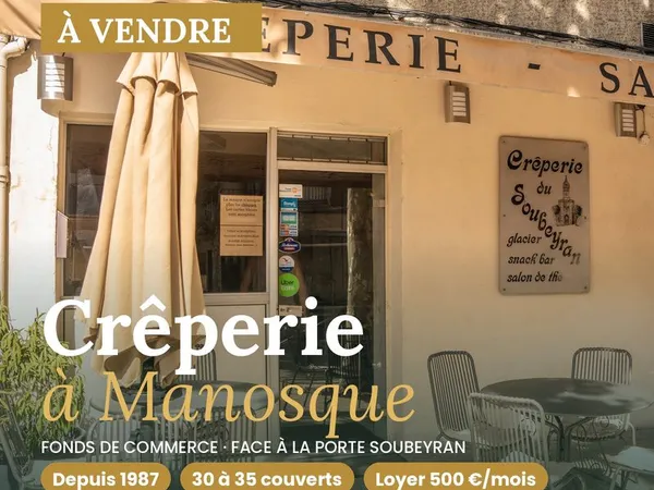 🍽️ Fonds de commerce - Restaurant / Crêperie - Manosque (04)