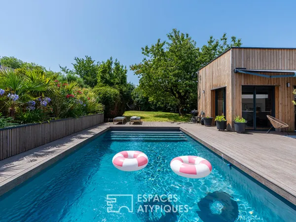 Maison néo-bretonne entièrement rénovée, extension d'architecte et piscine chauffée ? Carquefou, à d