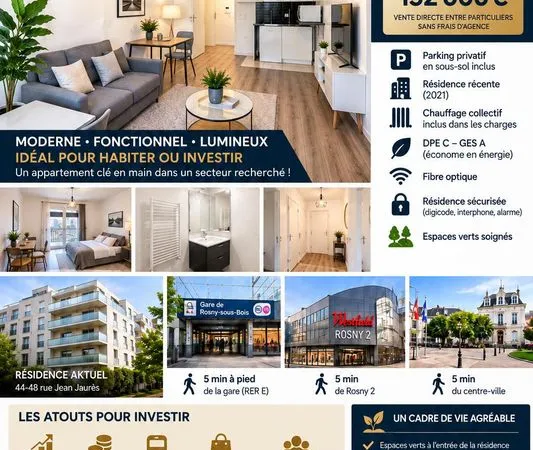 Studio Rosny-sous-bois à vendre