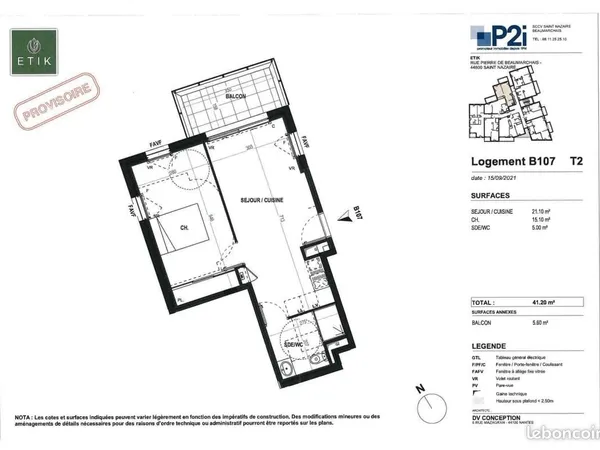 Appartement 2 pièces 41 m²