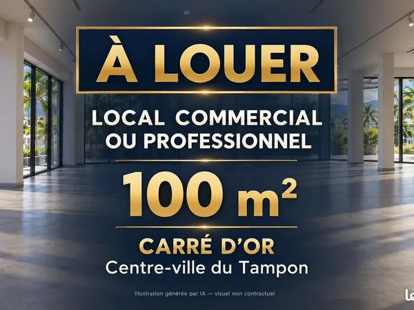 À louer - Local commercial ou professionnel de 100 m² dans le Carré d'Or du Tampon