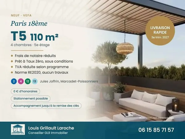 Duplex 5 pièces 110 m²