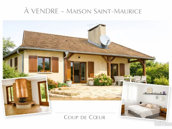 Maison de plain-pied (5 chambres) - Terrain 2000m² - Saint-Maurice-lès-Châteauneuf (71)