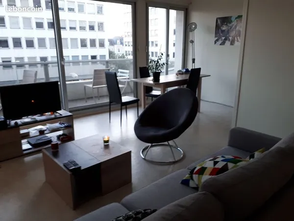 Angers - T2 lumineux 52 m², grand balcon, cave et parking