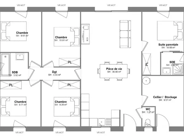 Maison 5 pièces 107 m²