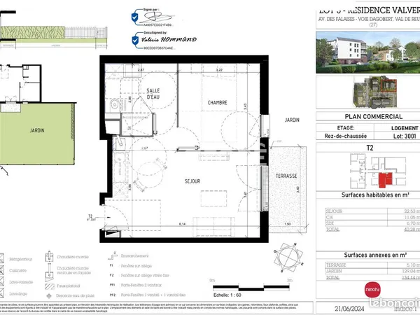 Appartement 2 pièces 40 m²