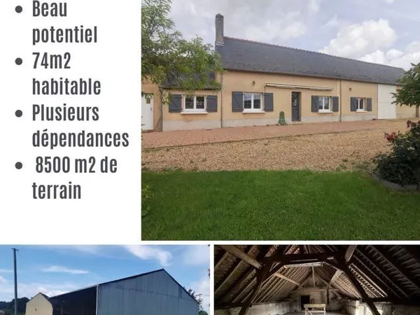 À rénover en campagne de Pruille l'Eguillé - 4 pièces habitables