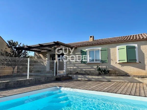 10 min Nord-Est - Villa plain pied 3 chambres, piscine sur terrain 600 m²