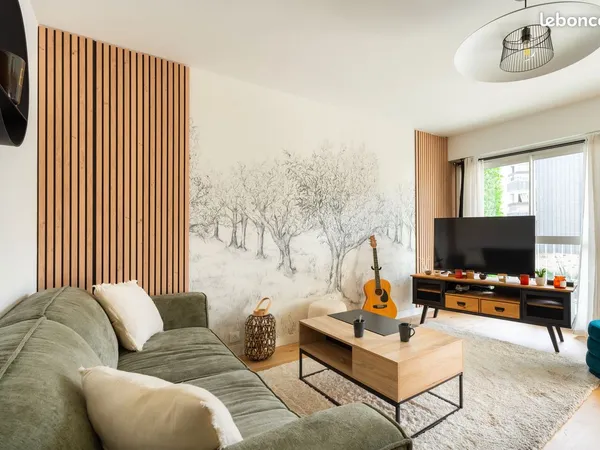 Appartement lumineux 3 pièces avec 2 chambres et balcon aménagé