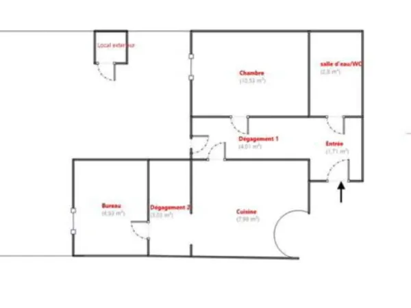 Appartement 2 pièces 37 m²