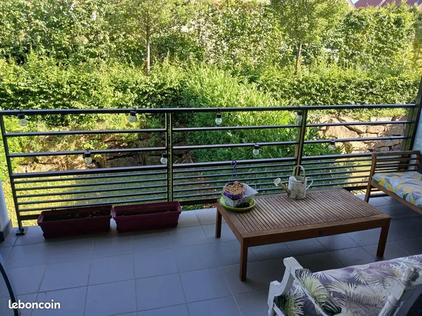Beau T2 de 44 m2 avec balcon couvert de 10 m2 exposé Sud, garage + cave