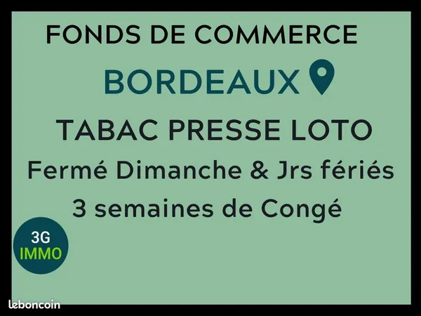 Vente fonds de commerce | Fonds de commerce | Bordeaux