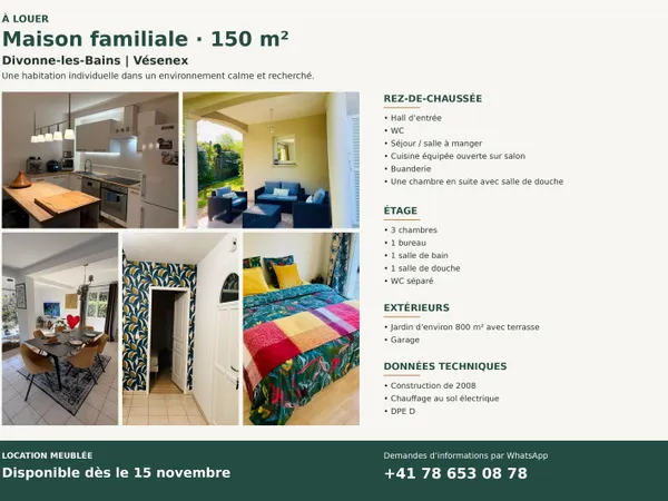 Maison individuelle à louer Divonne-les-Bains