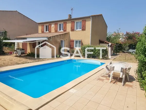 Pavillon 4 chambres, piscine, garage