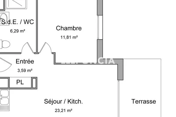 Appartement 2 pièces 45 m²