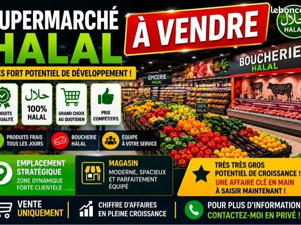 🔥 à vendre - supermarché halal 1 200 m² - cholet (49)