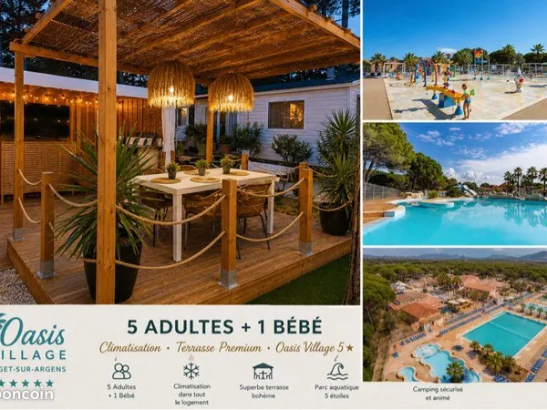 🌴 à vendre - mobil-home rénové, tout équipé - camping 5 étoiles ⭐⭐⭐⭐