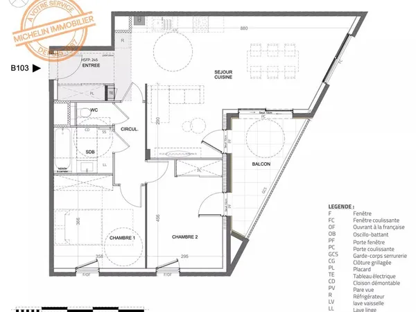 Appartement 3 pièces 74 m²