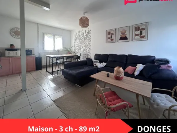 DONGES, Maison 3 chambres avec véranda et jardin