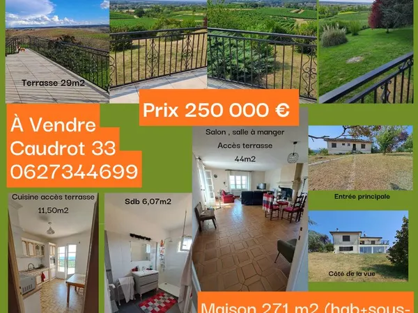 Vente maison 33 Caudrot