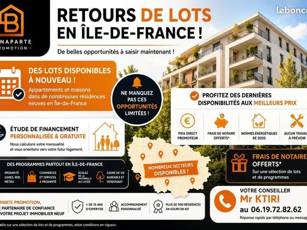 Appartement - 1 pièce - Retours de lots en Ile de Fran