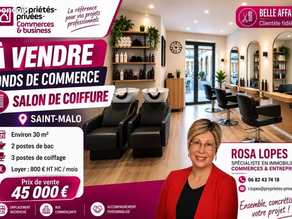 Fonds de commerce coiffure 30 m²