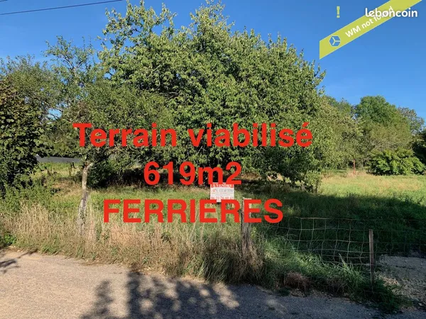 Terrain 619 m² Ferrières
