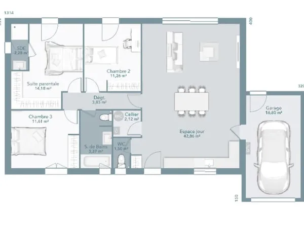 Maison neuve 4 pièces 95 m²