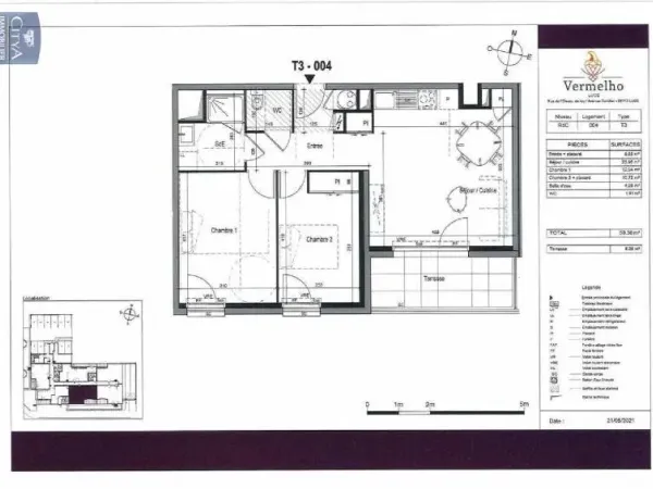 Appartement 3 pièces 59 m²