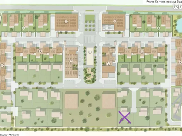 Terrain de 500 m² à Laize Clinchamps vue dégagée sur les champs