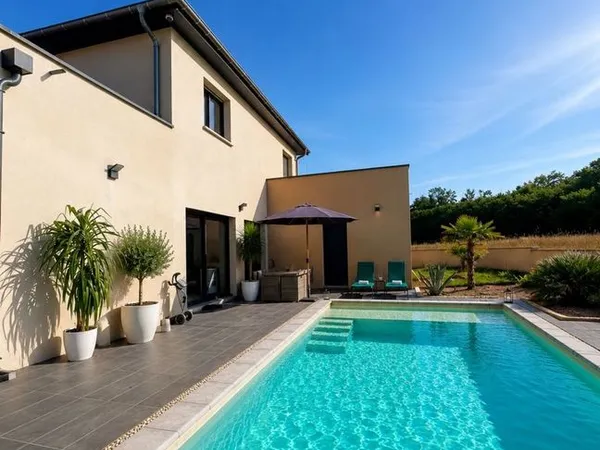 Maison d'architecte contemporaine - 141m² - piscine - prestations haut de gamme - meximieux