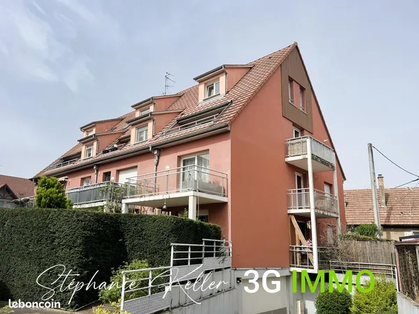 Location | Appartement T3 | 4p | 2ch | 67.78 m² | Bourgheim | Expo Sud | Balcon