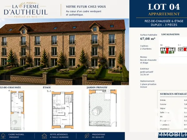 Appartement 3 pièces 67 m²