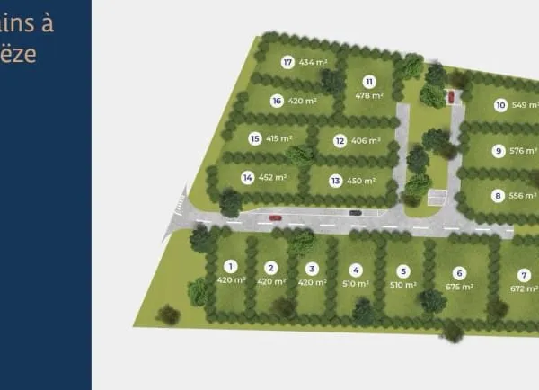 Terrain à bâtir 510 m²