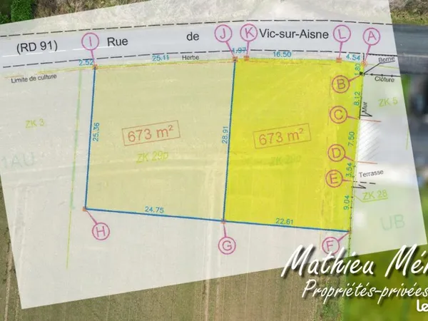 Terrain 673 m² Soissons