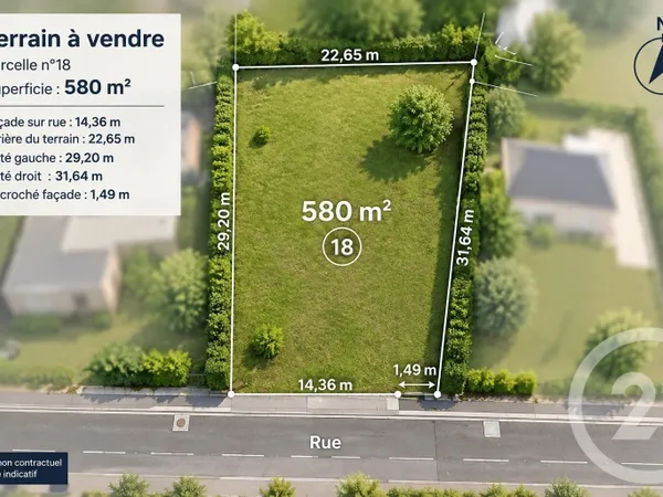 Terrain 580 m²