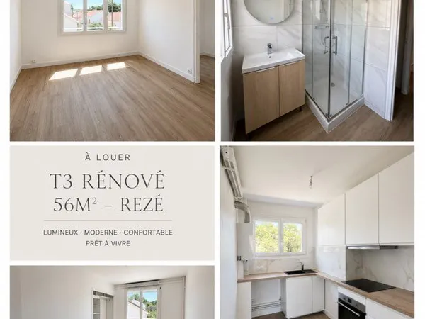 À louer - Superbe T3 entièrement rénové de 56 m² - Rezé