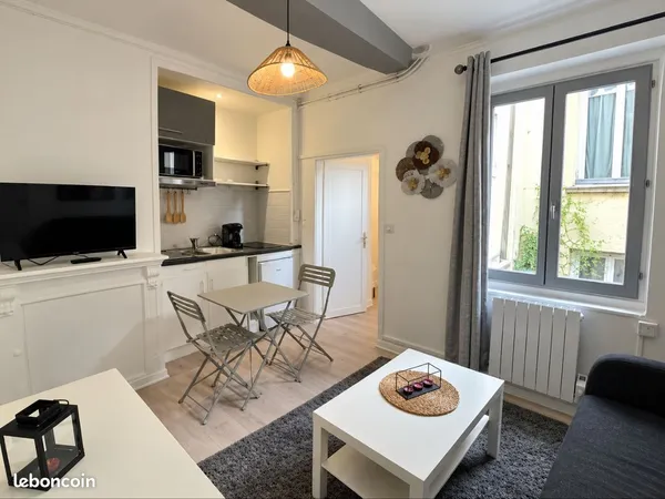 À louer - Charmant T2 meublé rénové .Rouen centre, rue Beauvoisine . 22 m²