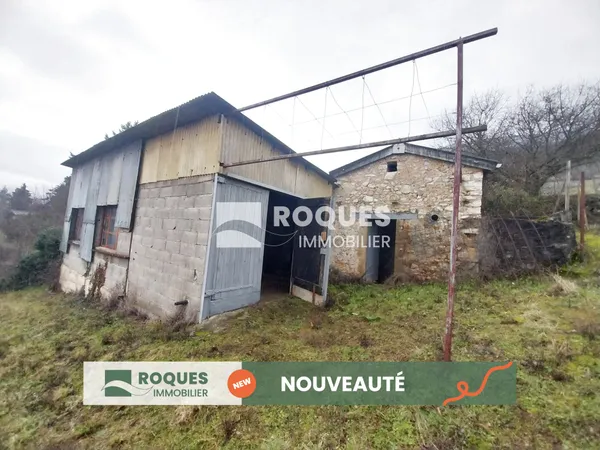 terrain non constructible avec hangar et maison de vigne