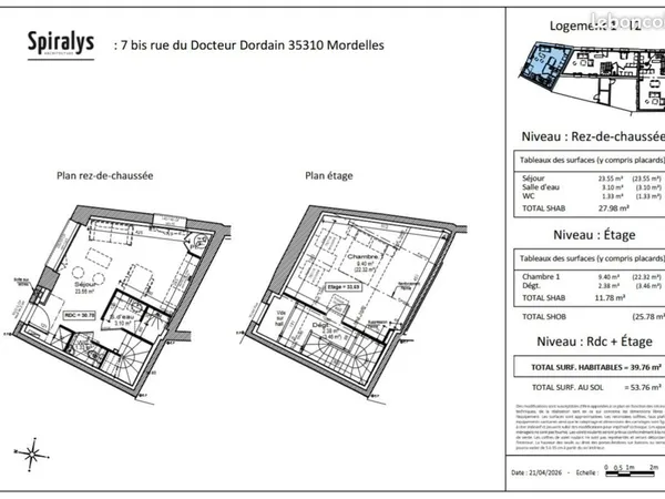 Maison 2 pièces 39 m²