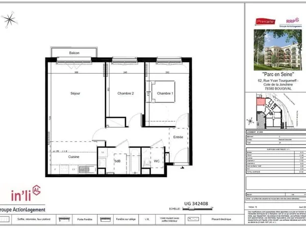 Appartement 3 pièces 62 m²