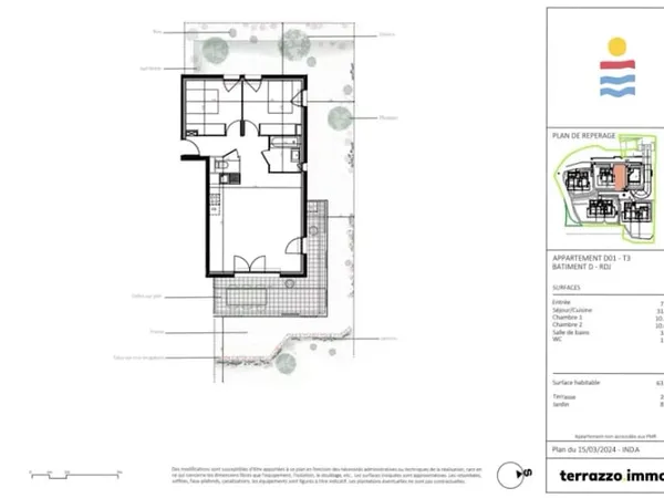 Appartement 3 pièces 64 m²