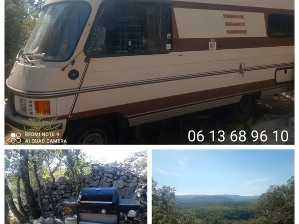 Terrain de loisirs + camping-car eau + électricité Vue sur le Pic St Loup