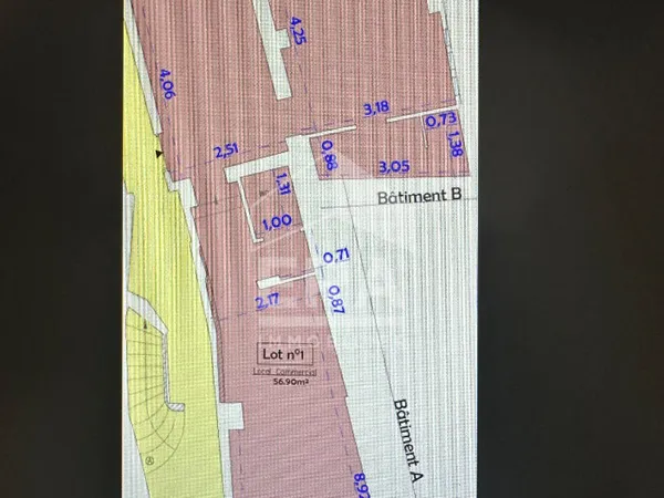 Murs commerciaux 57 m²