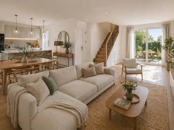 Magnifique 3 pièces duplex en rez-de-jardin surélevé, avec grande terrasse et jardin privatif, lumin
