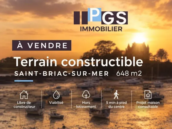 Vends terrain à bâtir - 648 m² - Saint-Briac-sur-Mer 35800