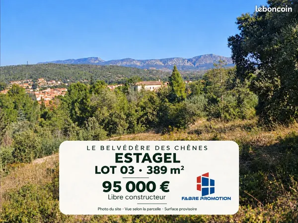 Terrain 389 m² à Estagel - Lot 3 - Libre constructeur